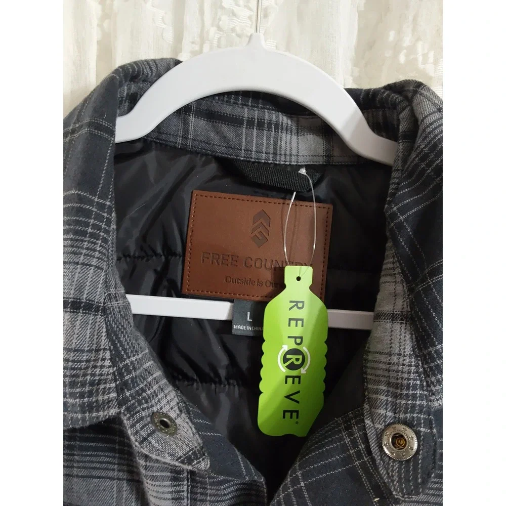Free Country‎ Mens Quilted Flannel Jacket Large NWT